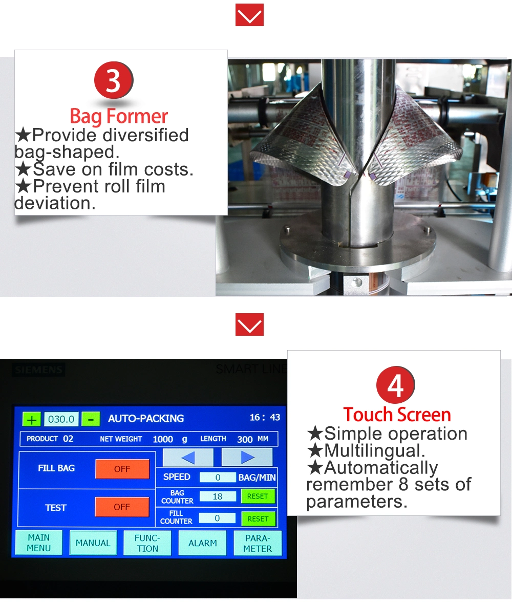 Automatic Potato Chip/Coffee Beans/Seeds/Rice/Granule/Fruit /Nuts /Snacks/Grain Vertical Stand-up Pouch/Premade Gusset Bag Packaging Packing Machine