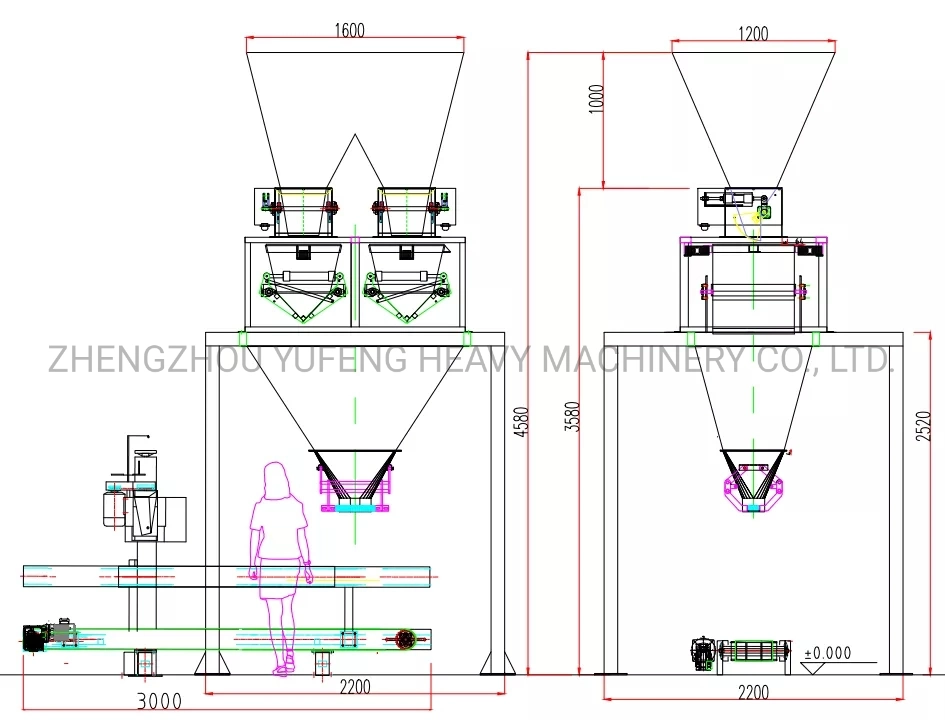 2 Head Linear Weigher Packing Machine with Double 2 Layer